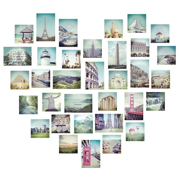 WallPops 34.5 in. x 39 in. Multi-Color Love 2 Travel Wall Decal