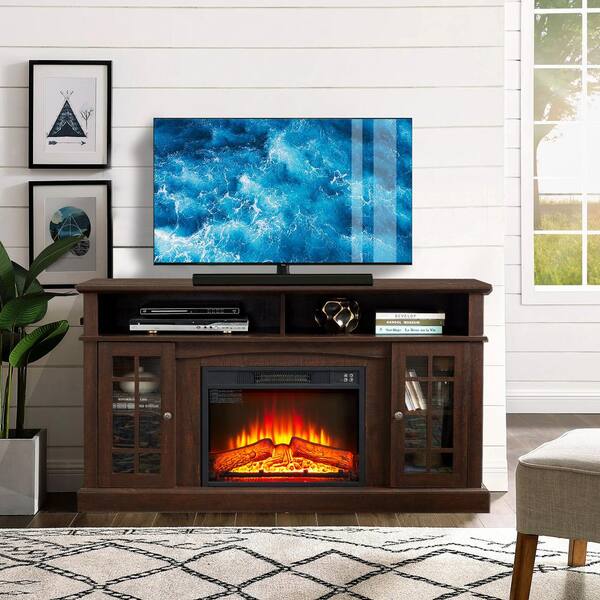 Reviews For SUNRINX 58 In Freestanding Electric Fireplace TV Stand In Reviews for sunrinx 58 in freestanding electric fireplace tv stand in