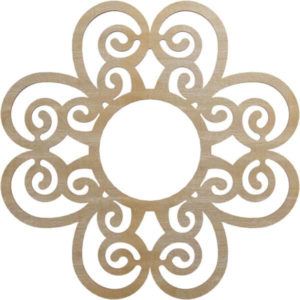 0.25 in. x 6.875 in. x 20 in. Wood Medallion Moulding