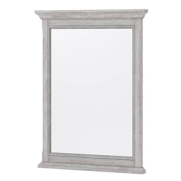 Foremost Ellery 24 in. W x 32 in. H Rectangular Framed Wall Hung Bathroom Vanity Mirror in Vintage Grey