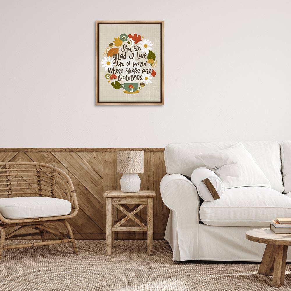 A World Where There Are Octobers Brown Floater Frame Typography Graphic Art Print 31 in. x 25 in. price history on PriceWatchPro