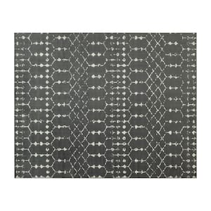 Dark Gray/Ivory 8' x 10' Polyester Area Rug