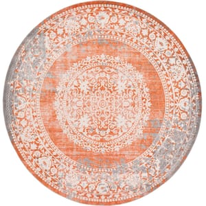 New Classical Olwen Terracotta 8' 0 x 8' 0 Round Rug