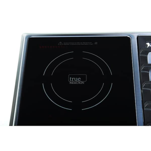 True Induction TI-1B 12 in. Single Element Black Induction Glass-Ceramic Cooktop 1750W 858UL Certified