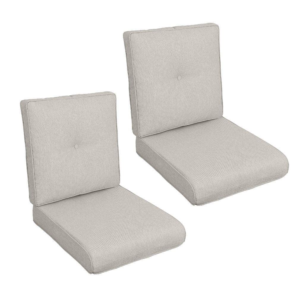 2-Piece 24.5 x 22.5 in. Outdoor Lounge Chair Adirondack Cushions in Beige