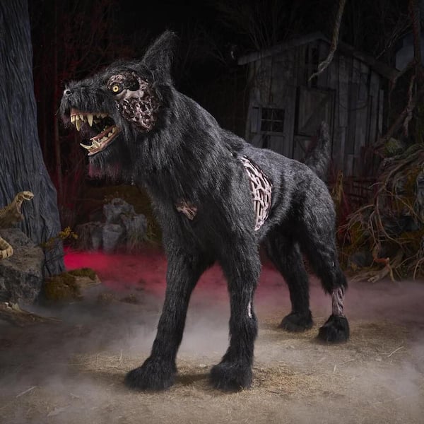 5.5 ft. Gruesome Grounds Animated LED Fear Valley Wolf H8