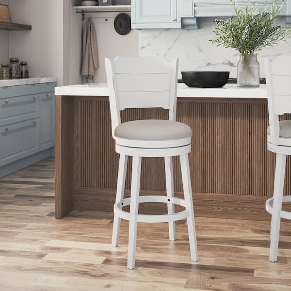 Hillsdale Furniture Clarion Sea White Swivel Bar Stool