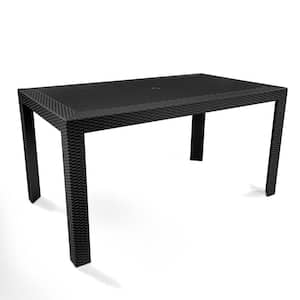 Mace Black Rectangle Plastic Outdoor Dining Table