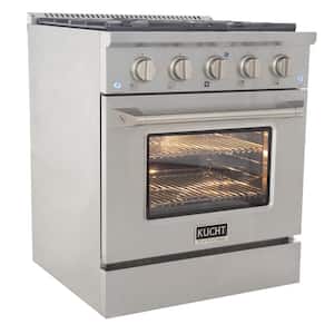 30 in. 4.2 cu. ft. Dual Fuel Range with Gas Stove and Electric Oven with Convection Oven in Stainless Steel