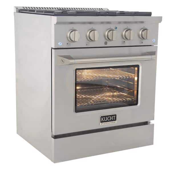 Pro-Style 30 in. 4.2 cu. ft. Propane Gas Range with Sealed Burners and Convection Oven with Silver Oven Door