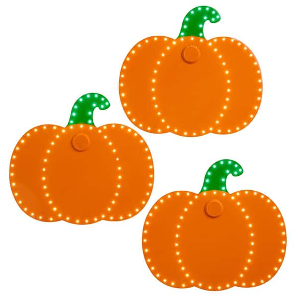 10 in Halloween Classics Twinkling LED Pumpkins 3-Pack L2