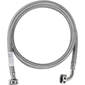 4 ft. Braided Stainless Steel Washing Machine Hose with Elbow