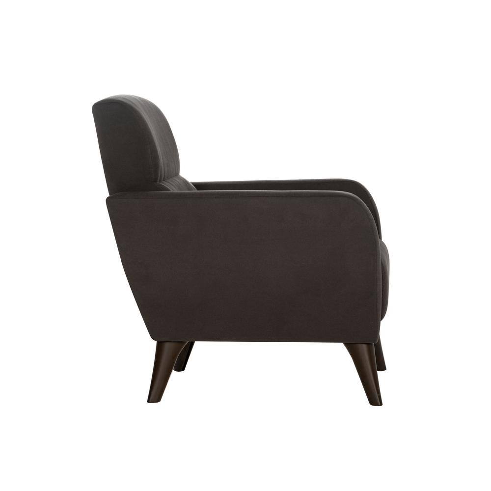 Charcoal Metal Mid-Century Modern Accent Chair with Storage