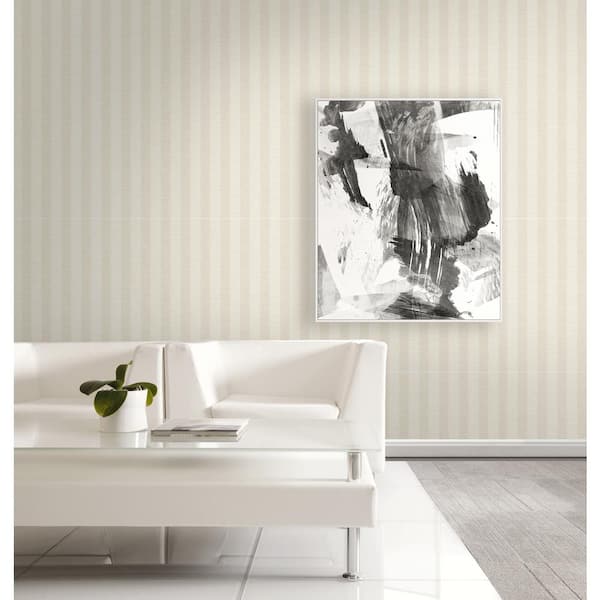 Cream Texture Stripes Paper Non Pasted Strippable Wallpaper Roll (Cover 60.75 sq. ft.)