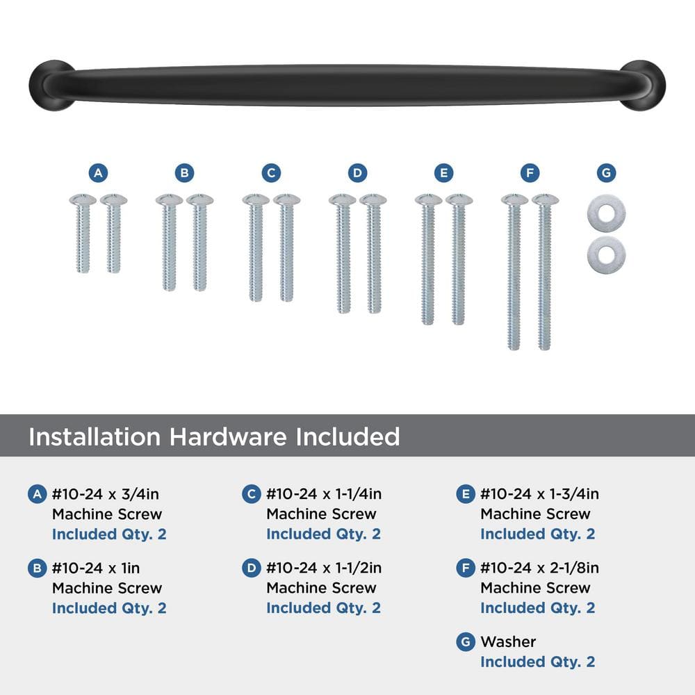 Matte Black Zinc Modern Appliance Pull with Mounting Hardware