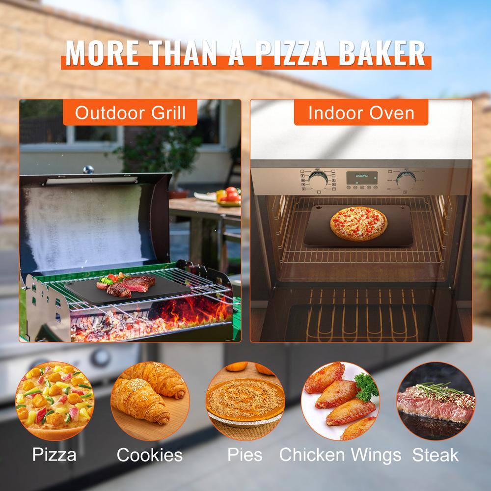 Pre-Seasoned Carbon Steel Pizza Baking Stone, 16 x 14.5 in