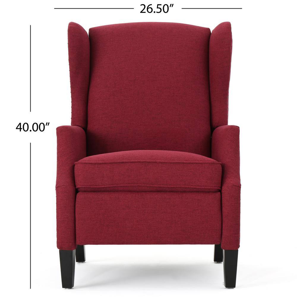 Deep Red Birch Wood Wingback Recliner Set