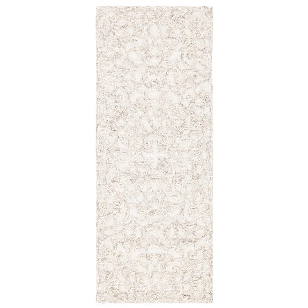 Camel Ivory Abstract Rug SAFAVIEH Trace Camel/Ivory 2 ft. x 6 ft. Distressed Floral Runner Rug ...