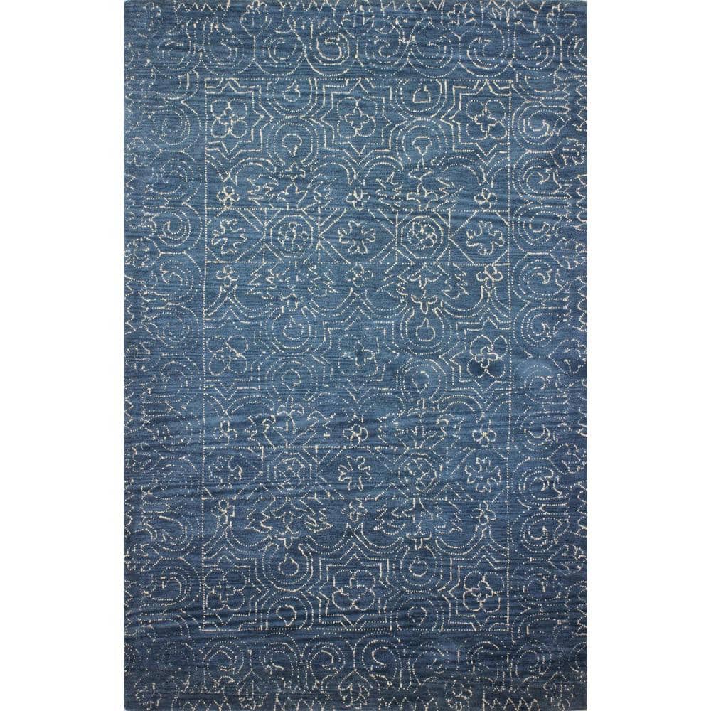 Venezia Azure 5 ft. x 8 ft. (5 ft. x 7 ft. 6 in.) Geometric Contemporary Ar