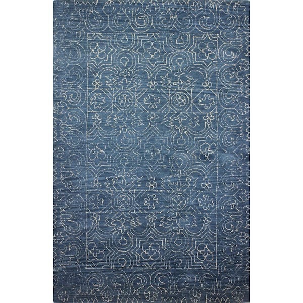 BASHIAN Venezia Azure 5 ft. x 8 ft. (5 ft. x 7 ft. 6 in.) Geometric Contemporary Area Rug