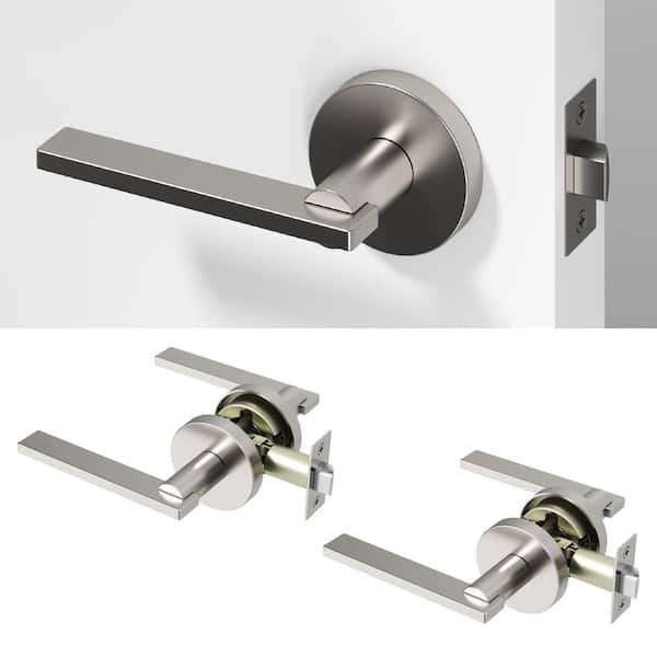 Okun Valli Metal Brushed Nickel Passage Hall/Closet Flat Door