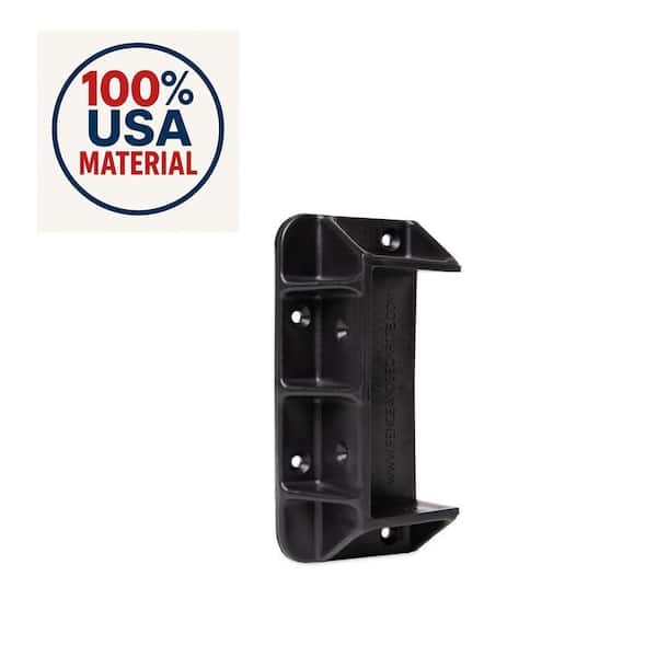 2 in. x 4 in. Privacy Fence/Wall Brackets Fits Standard Railings Reinforced Black Polypropylene (8-Pieces)