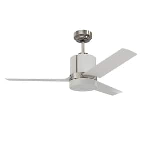 TRINITY 44 in. Integrated LED Indoor White Ceiling Fan with White Polycarbonate (PC) Plastic Shade