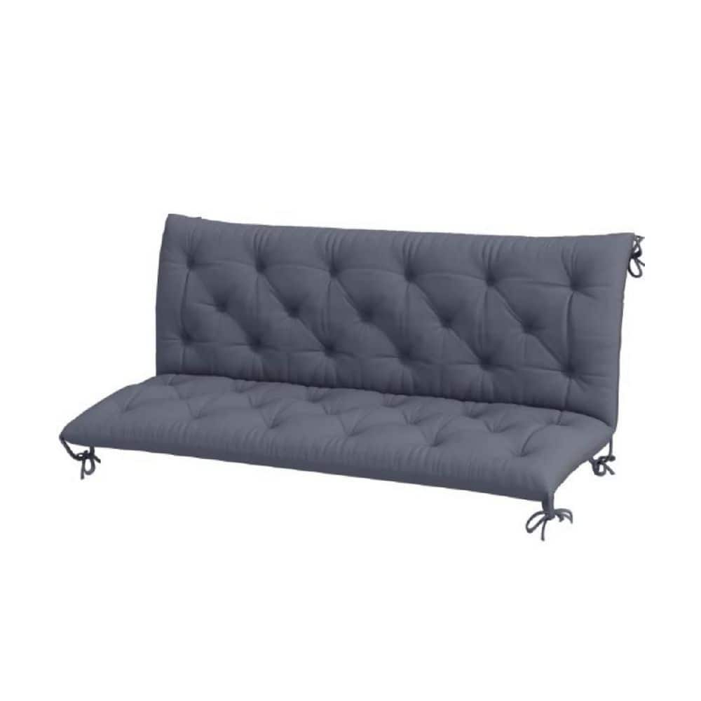Replacement Rectangular Outdoor Tufted Bench Cushion, 59 in. Tie-On Patio Sofa Cushion with Backrest in Dark Grey price history on PriceWatchPro