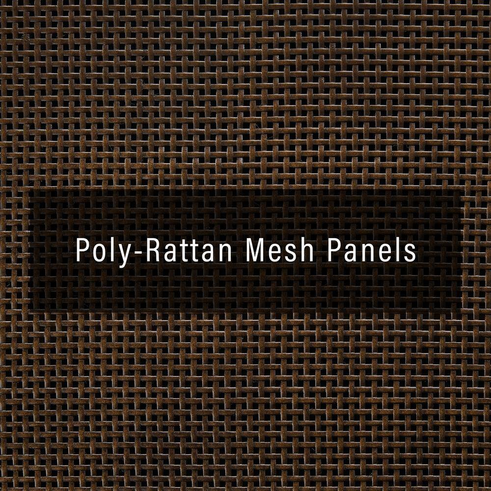 Kenji Handwoven Poly-Rattan 40'' Brown Media Console with Vinyl Storage