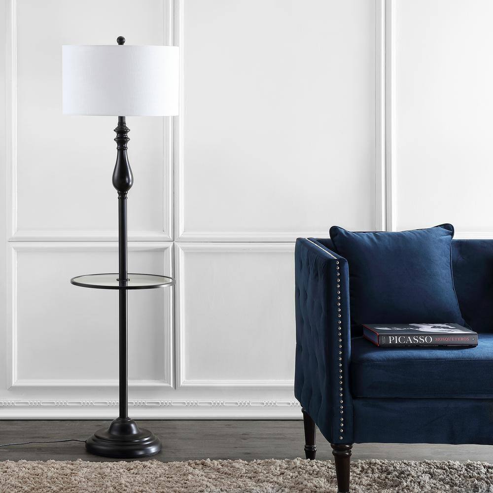 Laine 60" Bronze Metal and Glass LED Floor Lamp