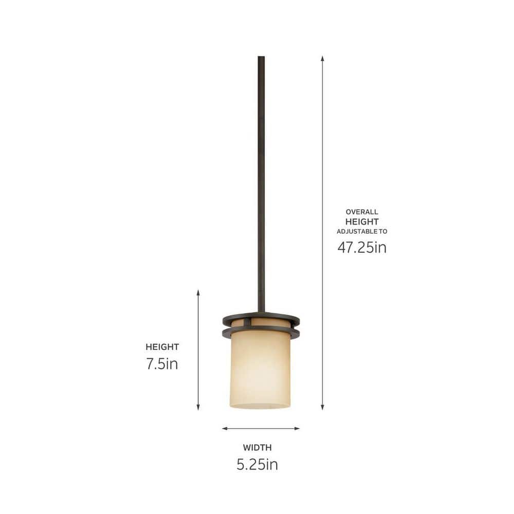 Hendrik 7.5" Olde Bronze Mini Pendant Light with Glass Shade