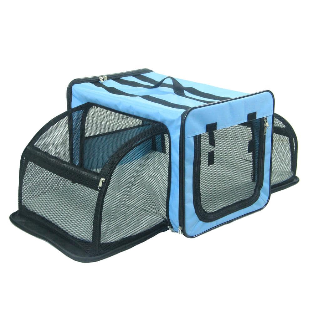 Lufei Ultra-Light Pet Carrier, Soft Sided And Foldable Travel Carrier With  Front And Top Openings, For Cats And Small Dogs, Blue And White, Large Size