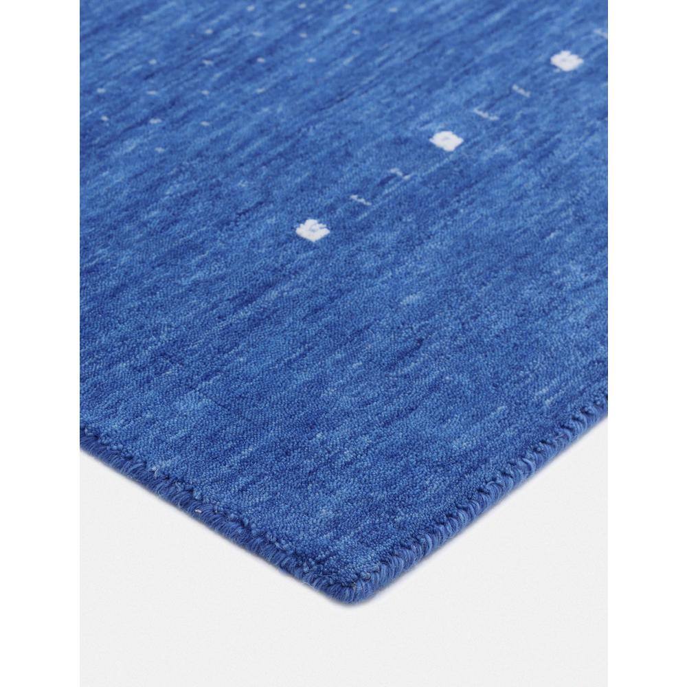 Hand-Knotted Blue Wool Rectangular Area Rug 5' x 8'