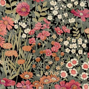 Wallflower Night Garden Black Wallpaper