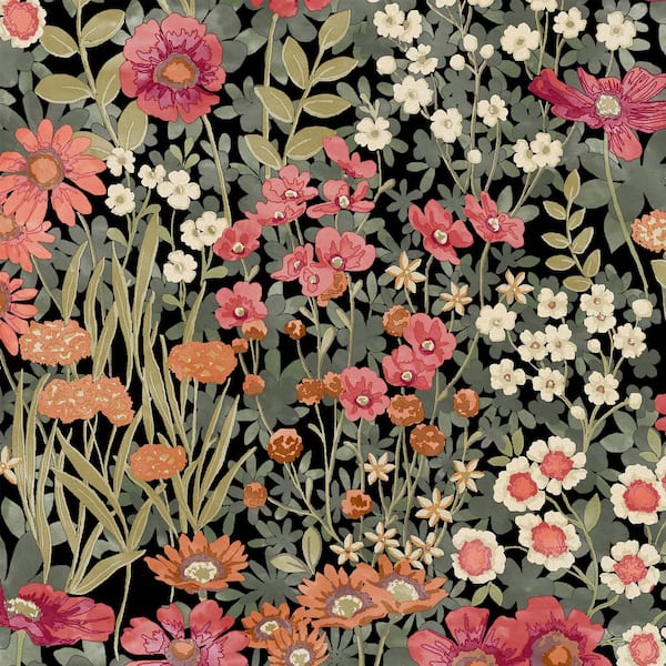 Graham & Brown Wallflower Night Garden Black Wallpaper