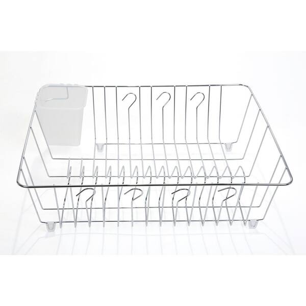 Smart Design Dish Drainer Rack with in Sink or Counter Drying - Chrome