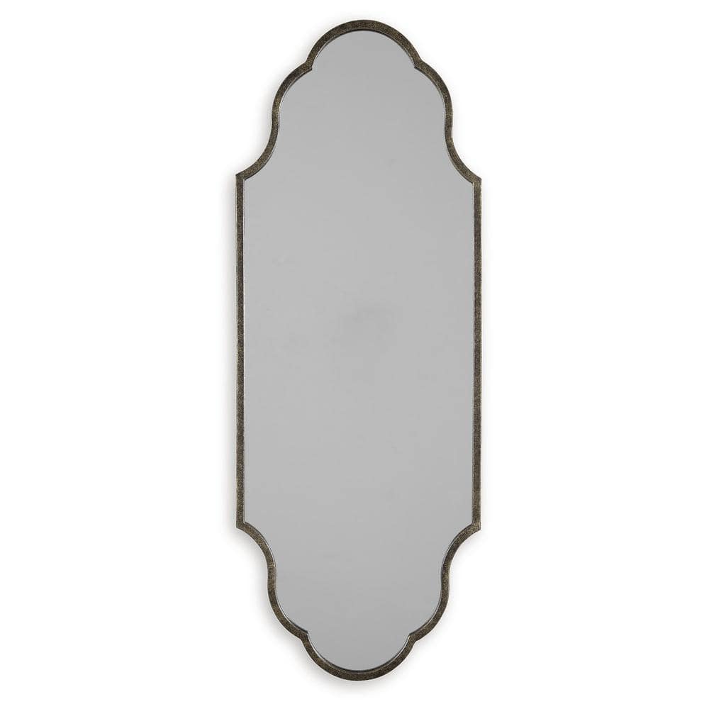 Antique Gold Keyhole Design Rectangular Accent Mirror