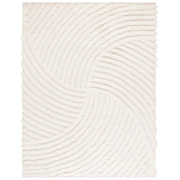 Casablanca 8 ft. x 10 ft. Ivory Solid Color Area Rug