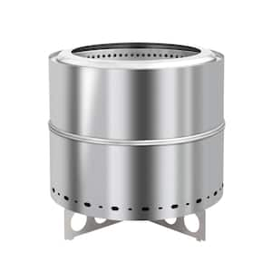 19.3 in. H Detachable Stainless Steel Smokeless Stove with Storage Bag and Handle and Base