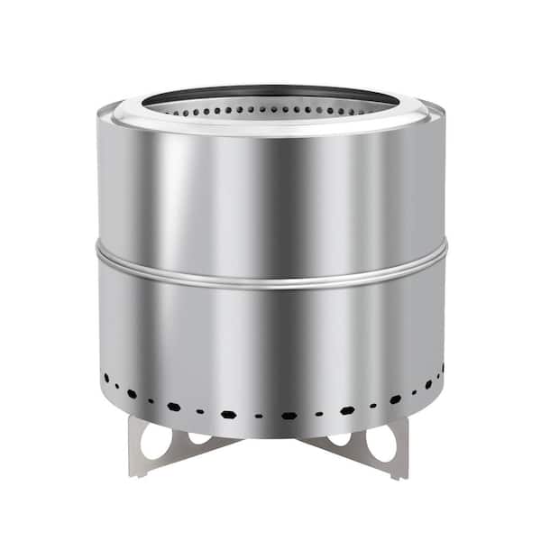 Winado 19.3 in. H Detachable Stainless Steel Smokeless Stove with Storage Bag and Handle and Base