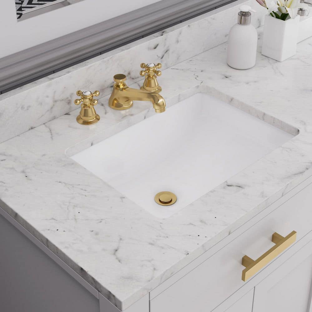 Satin Gold Brass Widespread 2-Handle Bathroom Faucet