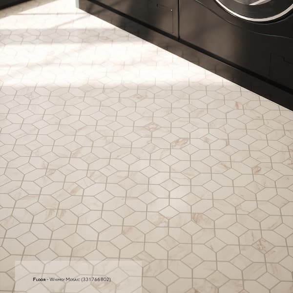 Whimsy Milky Veil White 9.25 in. x 9.25 in. Basketweave Honed Marble Wall and Floor Mosaic Tile (8.91 sq. ft./Case)