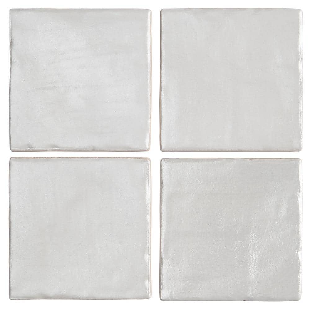 Amagansett 4" x 4" White Ceramic Wall Tile Set