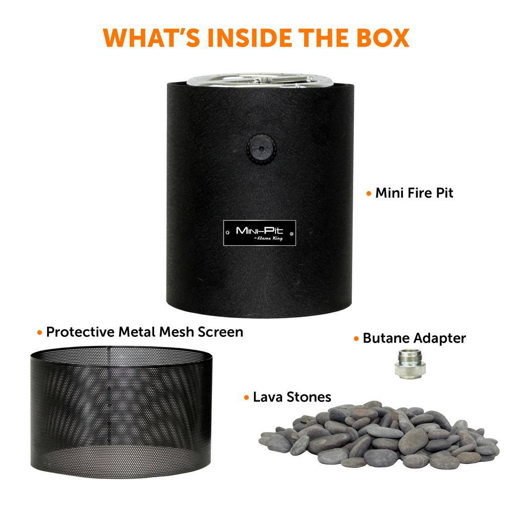 Flame King Black Mini Tabletop Propane Fire Pit