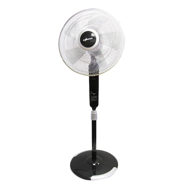 Ecohouzng 16 inch Touch Panel Black Oscillating Pedestal Fan