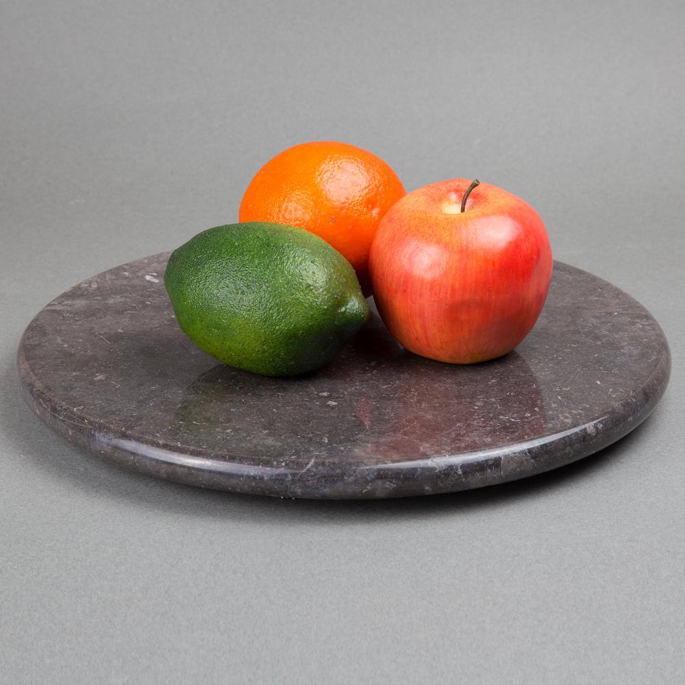 Charcoal Gray Marble 12-Inch Round Cheese Board