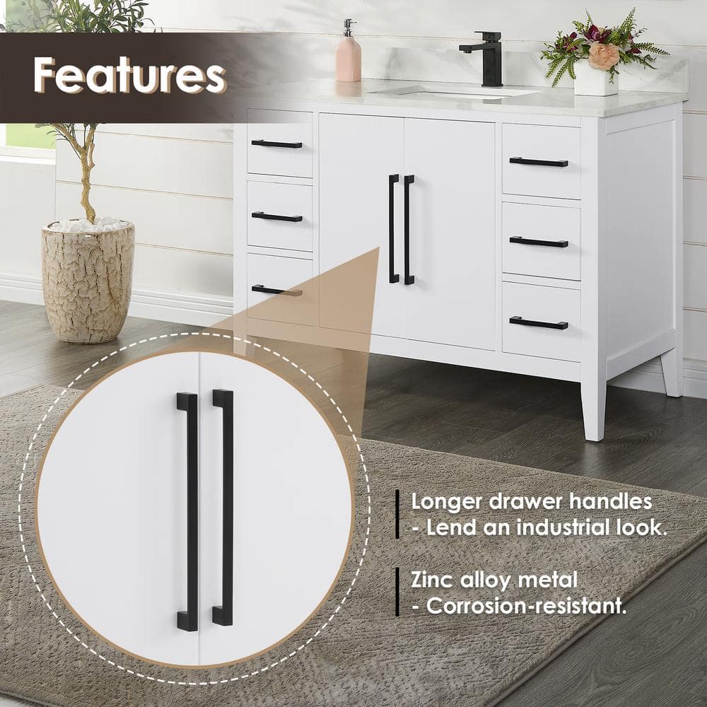 Laurel 47.2" White Fir Wood Single Bathroom Vanity Base
