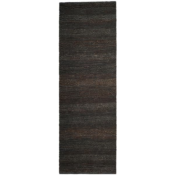 Natural Fiber Charcoal 2 ft. x 6 ft. Solid Runner Rug