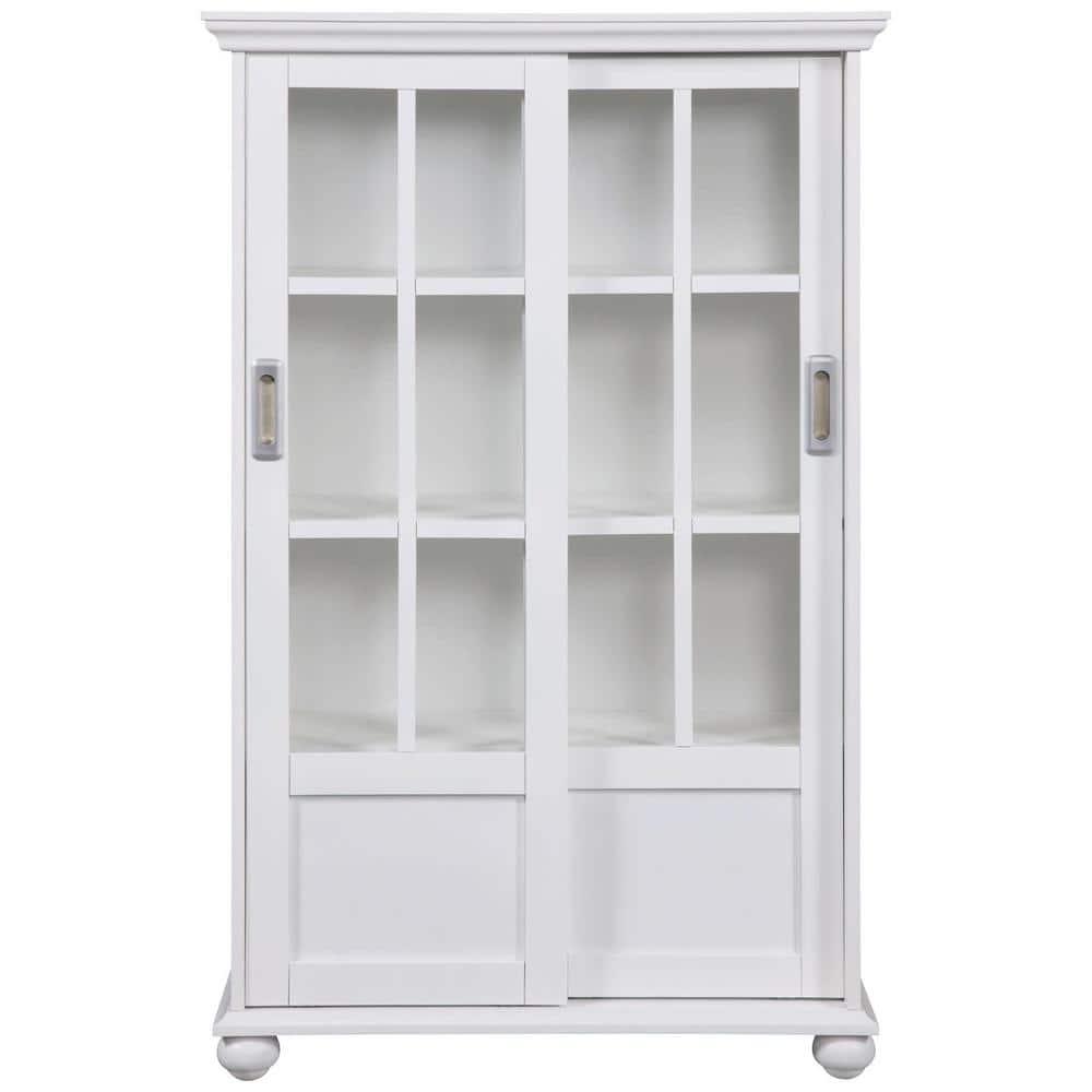 Abel Place 51 in. White Wood 4-shelf Standard Bookcase with Adjustable Shel