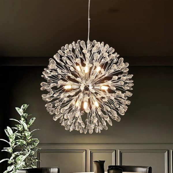 Shawn 9-Light Chrome Crystal Firework Sputnik Sphere Chandelier